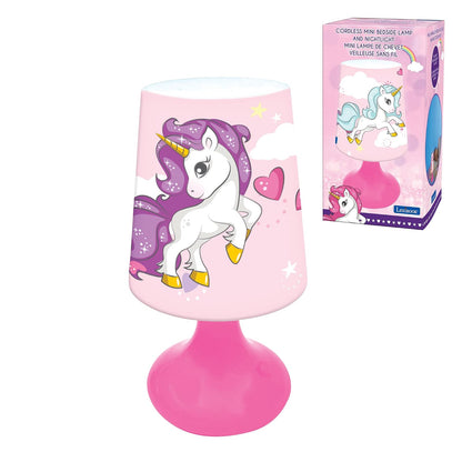 Lexibook, Unicornio, Mini Lámpara de Mesita de Noche Inalámbrica y Luz Nocturna, MLT10UNI