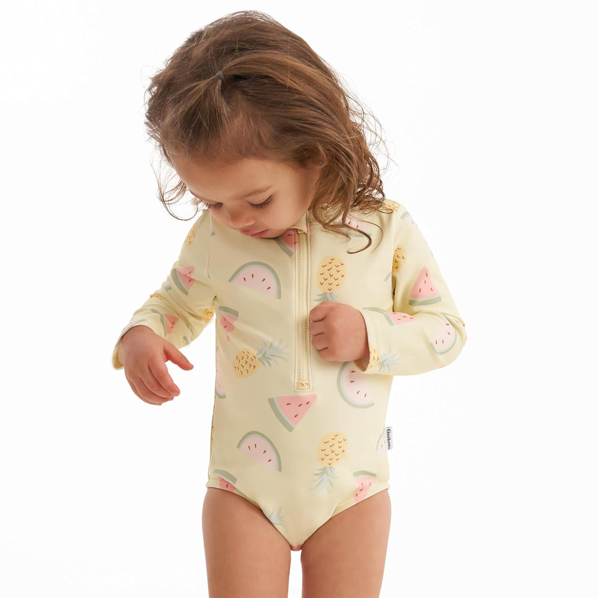 Gerber Traje de baño de una Pieza de Manga Larga para niños pequeños Traje de baño de una Sola Pieza para Bebé-Niñas