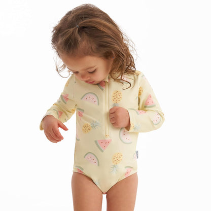 Gerber Traje de baño de una Pieza de Manga Larga para niños pequeños Traje de baño de una Sola Pieza para Bebé-Niñas