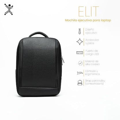 PERFECT CHOICE Mochila ejecutiva para laptop 15.6-17 acabados tipo piel Elit