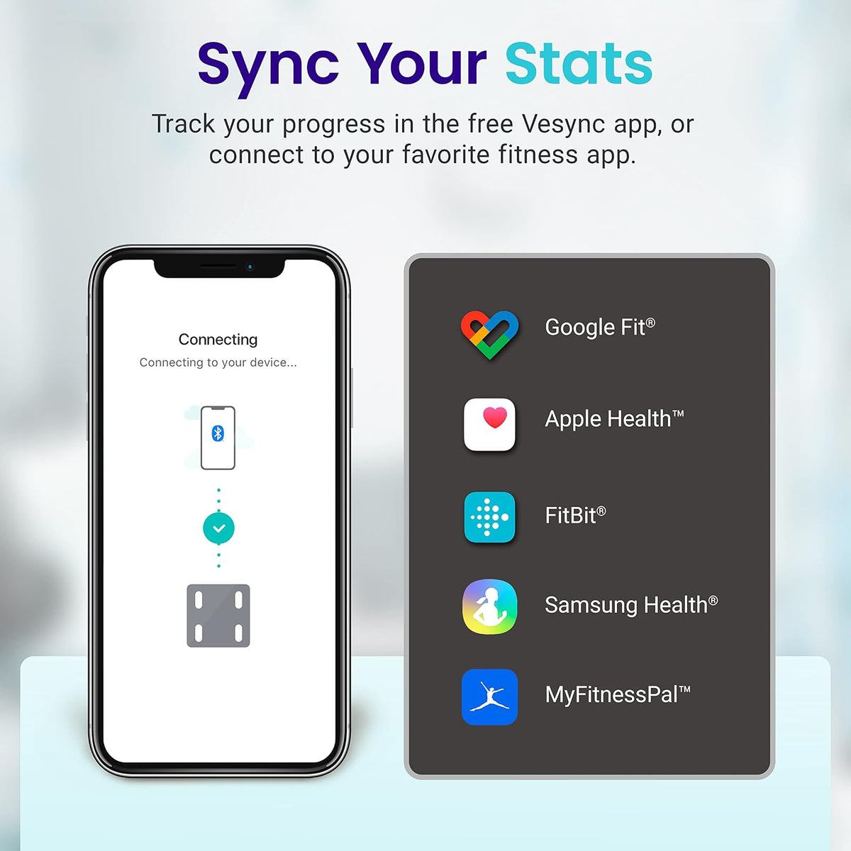 Etekcity, báscula de peso digital con Bluetooth, Apple Health y Google Fit, 400 libras, aprobado por la FDA