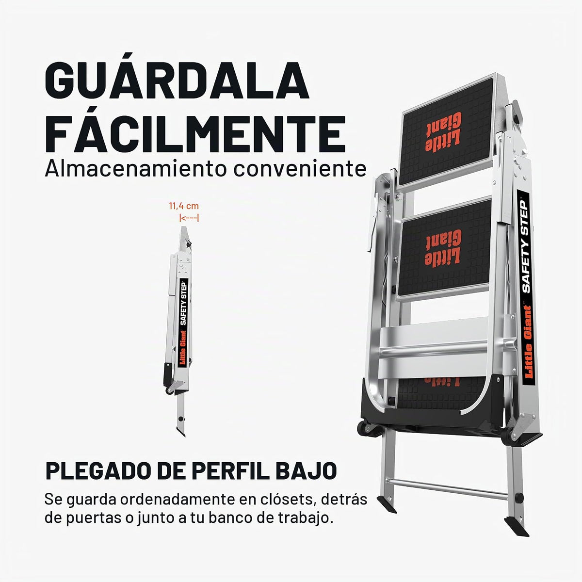 Little Giant Ladder Systems 10210BA, Escalera de Tijera con Escalón de Seguridad y Pasamanos, 2 Escalones