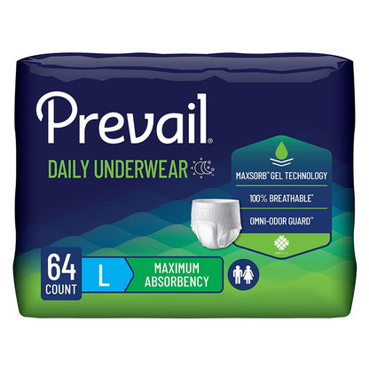 Prevail Ropa Interior Absorbente para Incontinencia, Extra Absorbencia - L (64 Unidad) - 64