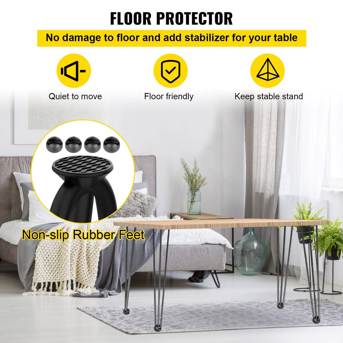 VEVOR Patas de Mesa de Horquilla Juego 4 Patas de Mesa de Escritorio 16 Pulgadas