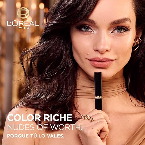 Labial Color Riche Intense Volume Matte Nudes of Worth, Lipstick Mate con Ácido Hialurónico Volumen Intenso Tono 570 WORTH IT INTENSE