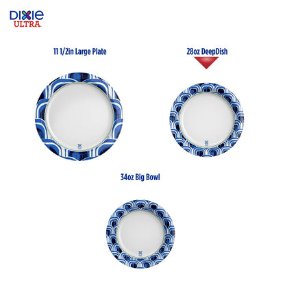 Dixie Ultra Platos de papel de plato profundo, platos desechables impresos de tamaño cena de 9 9/16 pulgadas, 40 unidades (1 paquete de 40 platos), embalaje y diseño pueden variar