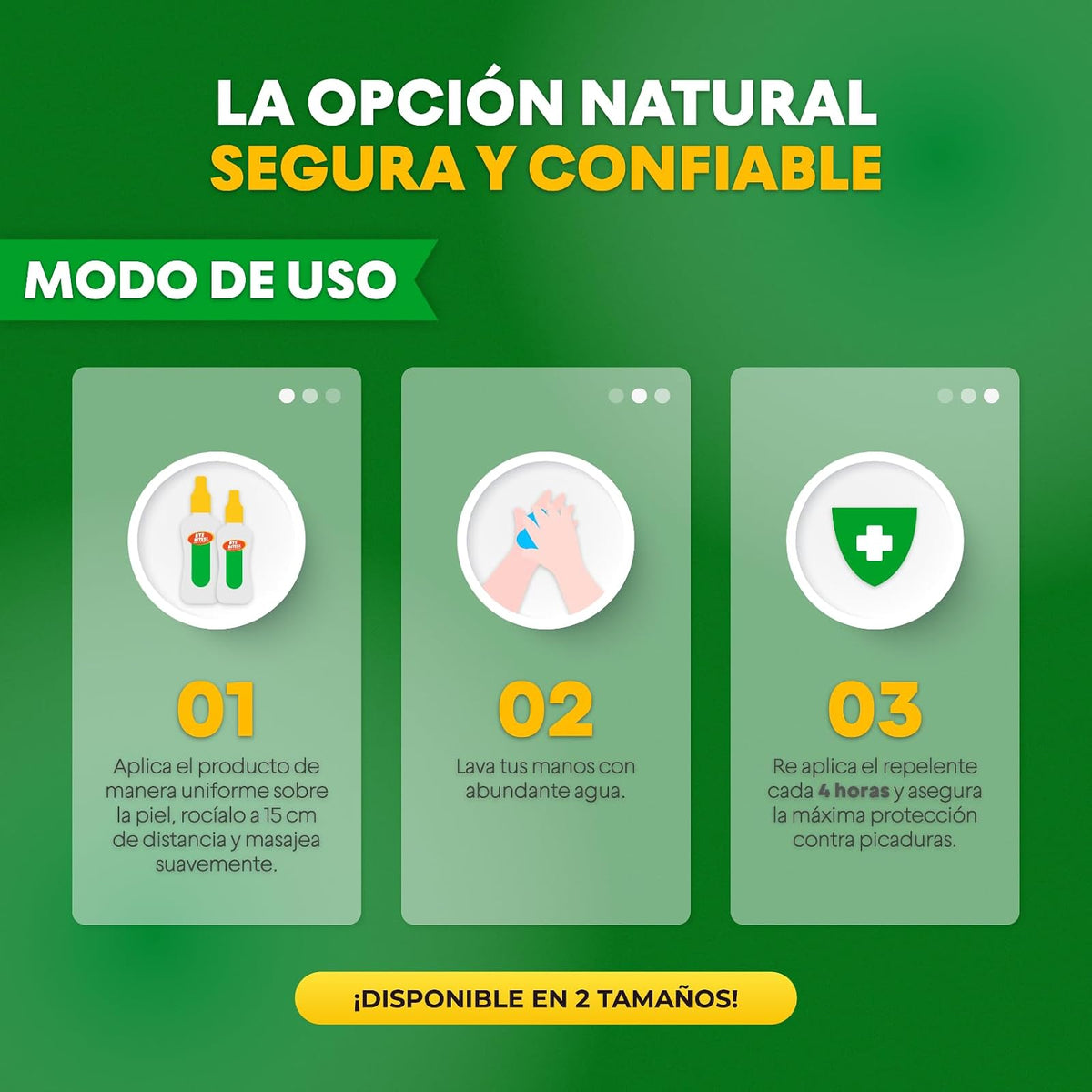 BYE BITES Repelente de Mosquitos NATURAL en Spray - Con Geraniol, Citronela y Eucalipto, Fórmula Natural y Biodegradable - En DUOPACK de 130 ml c/pieza - Protégete de los Insectos