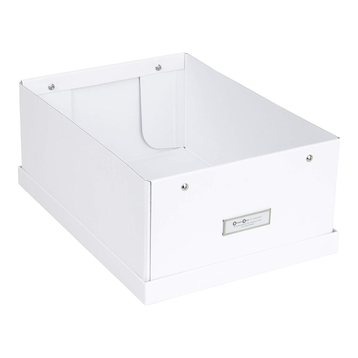 Bigso Katia - Caja de Almacenamiento Plegable con Marco de Etiqueta para una fácil identificación, Montaje Sencillo sin Herramientas, Cajas de Almacenamiento Decorativas con Tapas, 11.3 x 15.4 x 6.4