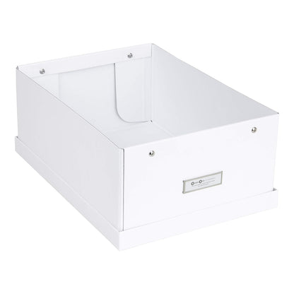 Bigso Katia - Caja de Almacenamiento Plegable con Marco de Etiqueta para una fácil identificación, Montaje Sencillo sin Herramientas, Cajas de Almacenamiento Decorativas con Tapas, 11.3 x 15.4 x 6.4