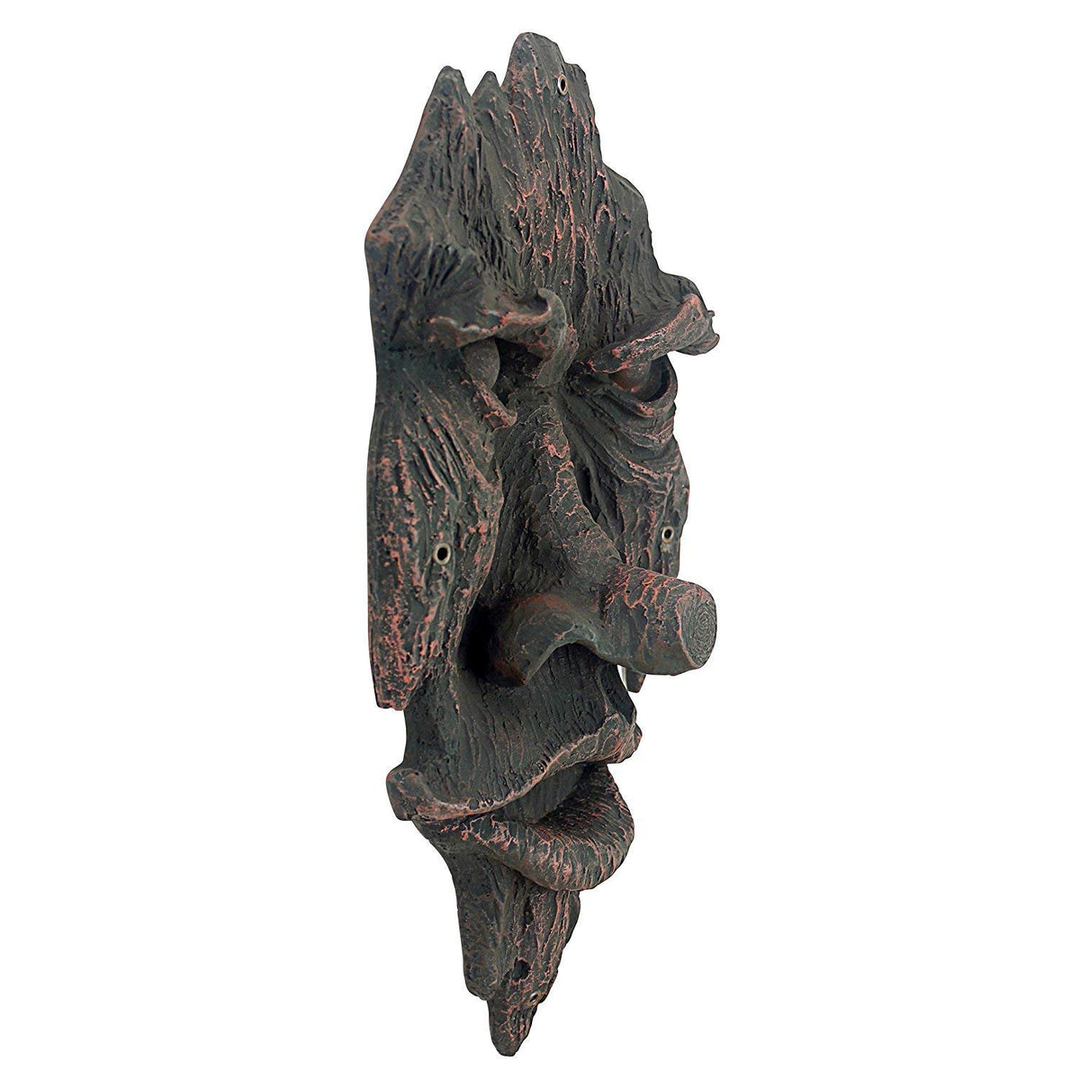 Design Toscano Nottingham Woods Greenman - Escultura de Pared de fantasía para Interiores y Exteriores, 15 Pulgadas de Alto, Resina de Piedra fundida, Acabado de Madera