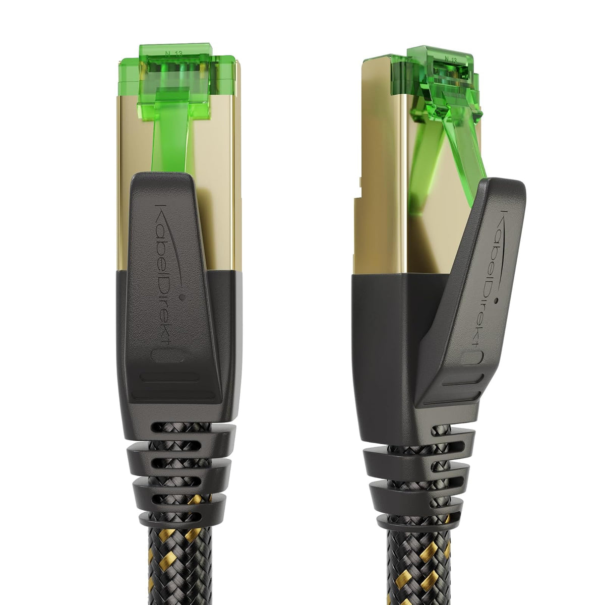 KabelDirekt – Cable Ethernet CAT7 10Gbit/s – 25ft/7.5m, nylon | 10Gbps para máxima velocidad de fibra óptica, RJ45, Gaming/XBO/PS5