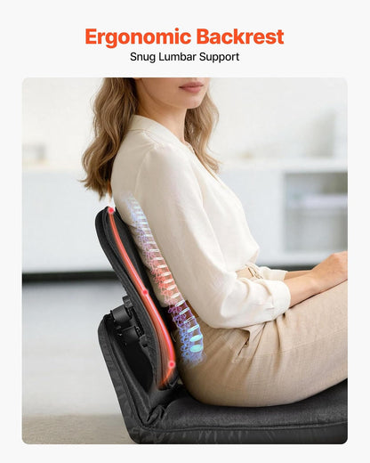 VEVOR Silla de Suelo Relax, Silla Reclinable con Respaldo Ajustable en 5 Posiciones, Soporte Ergonómico, Marco Metálico y Tapizado de Lino, para Lectura Descanso Sala de Estar Dormitorio, Color Negro