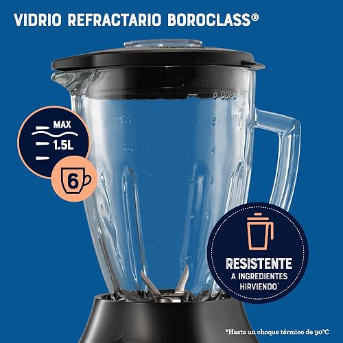 Oster® Licuadora con Vaso de Vidrio, y 6 Velocidades más Pulso, Rojo, BLSTPEG-CPB