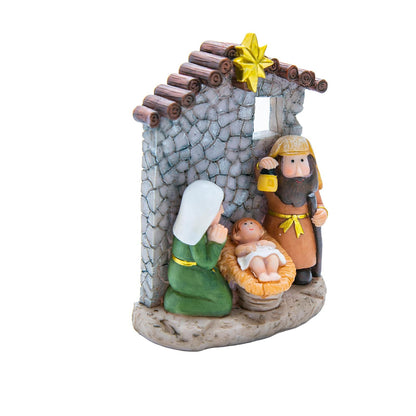 Running Nacimiento Navideño Infantil | Misterio con Portal y Piedras | Decoración de Navidad | Hecho de Poliresina | Tamaño 17 cm