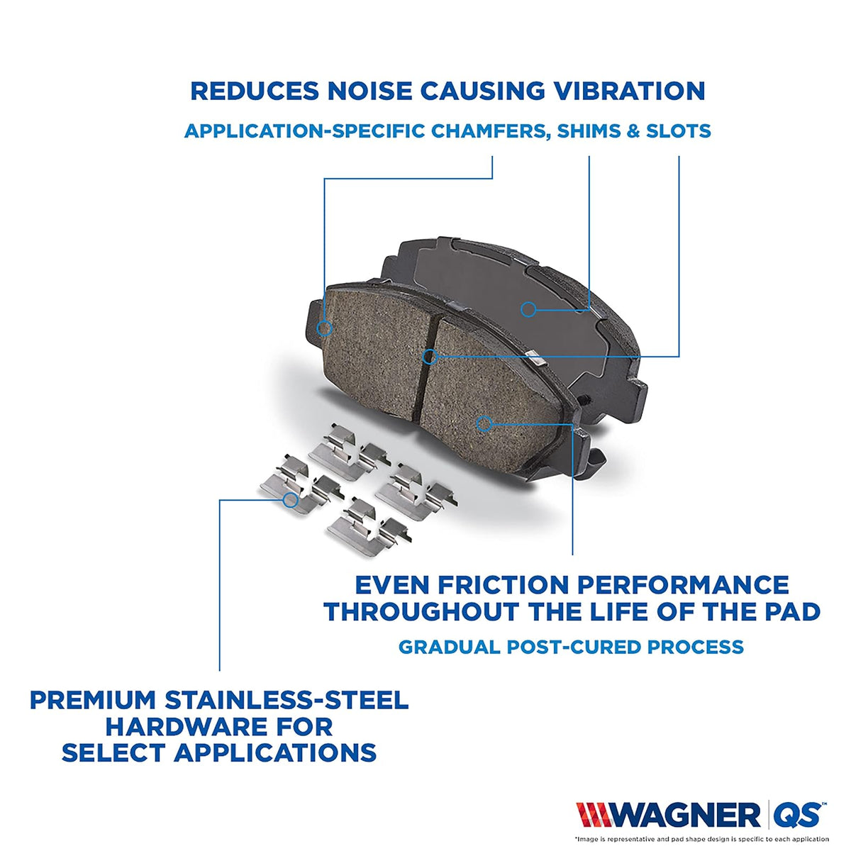 Wagner Brake QuickStop Juego de Pastillas de Freno de Disco de Cerámica ZD1212