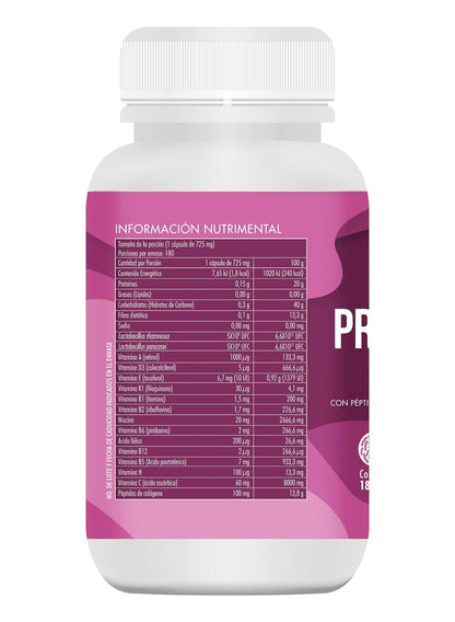Pre & Probioticos Mujeres 10 Billones UFC + Prebioticos Hidratación Salud de la Piel Salud Digestiva | 180 Capsulas | Vitaminas Complejo B Colágeno | Suplemento Alimenticio | Natural Wisdom