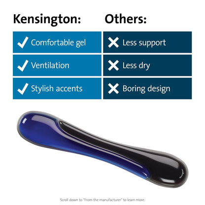 Kensington Reposamuñecas para Teclado de Gel Duo Kensington Azul, 1 Pieza. P5113
