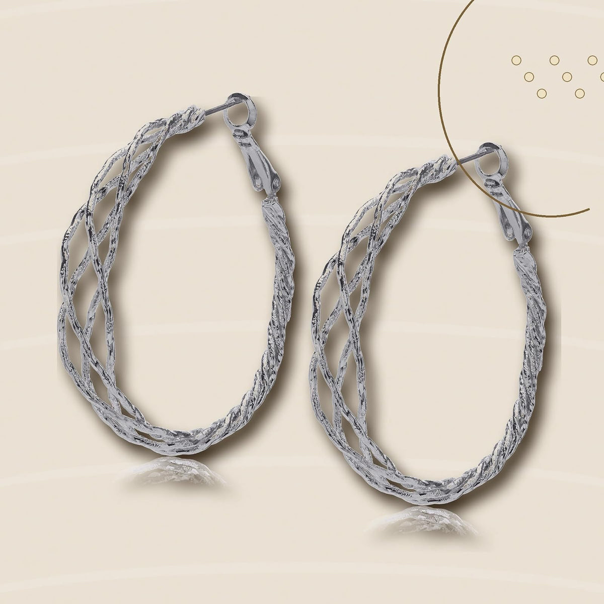 Guess Braided Hoop Earrings