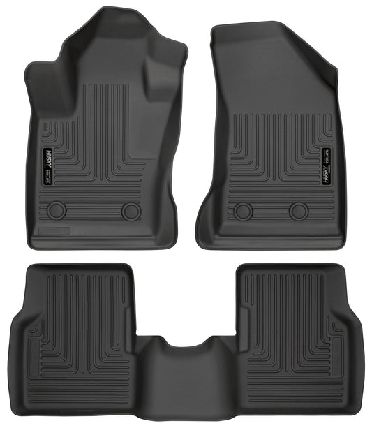 Husky Liners Weatherbeater - Alfombrillas para Jeep Compass 2017-2025 | Fila Delantera y 2da, 3 Piezas, Color Negro - 95681