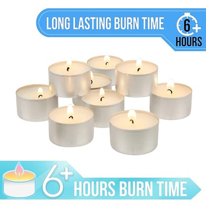 Stonebriar Paquete de 100 velas de té sin perfume con 6-7 horas de tiempo de combustión extendido