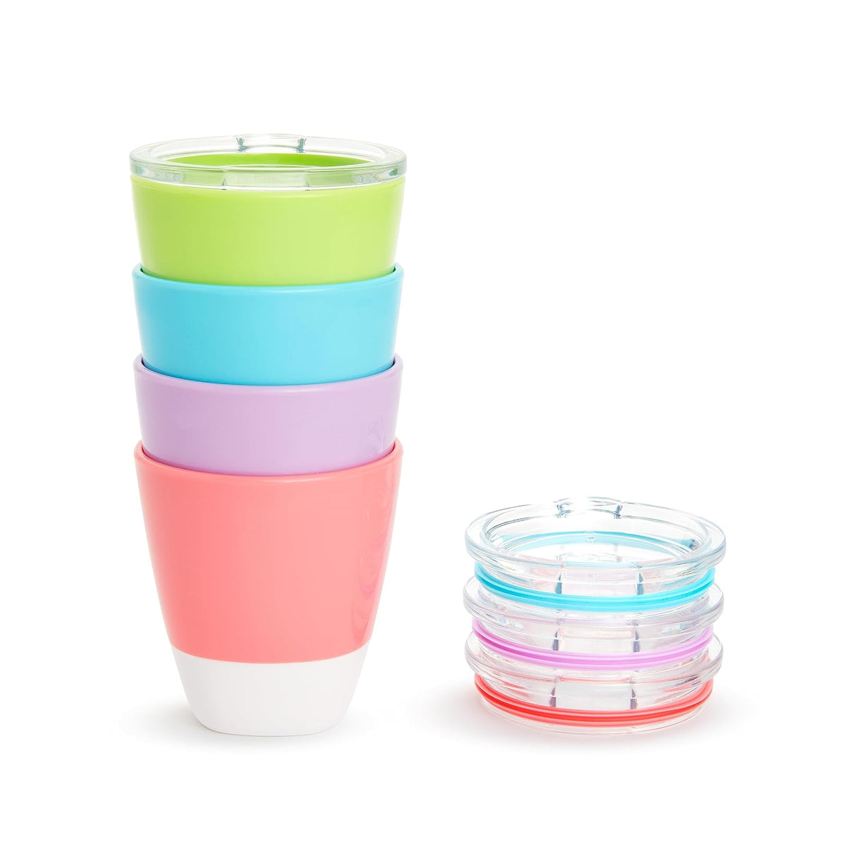 Munchkin Splash - Vasos para niños pequeños con tapas de entrenamiento, 207 ml, paquete de 4