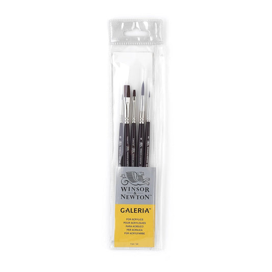 Winsor & Newton - Pincel de Mango Corto, Redonda 0, 2 y 6, un Golpe 3 mm y 6,3 mm, Multicolor, Paquete-de-5, 1