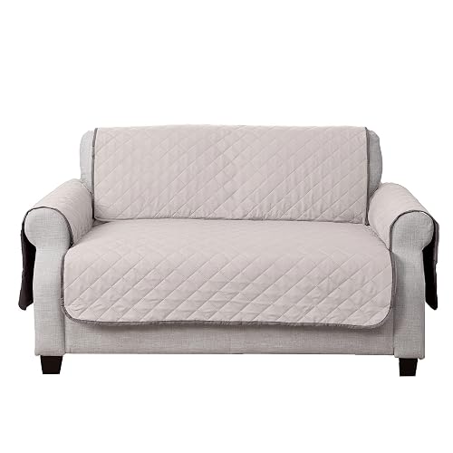Furhaven Protector de Muebles Reversible Contra Agua para Mascotas, expreso (Espresso/Clay), Sillón de Dos Plazas