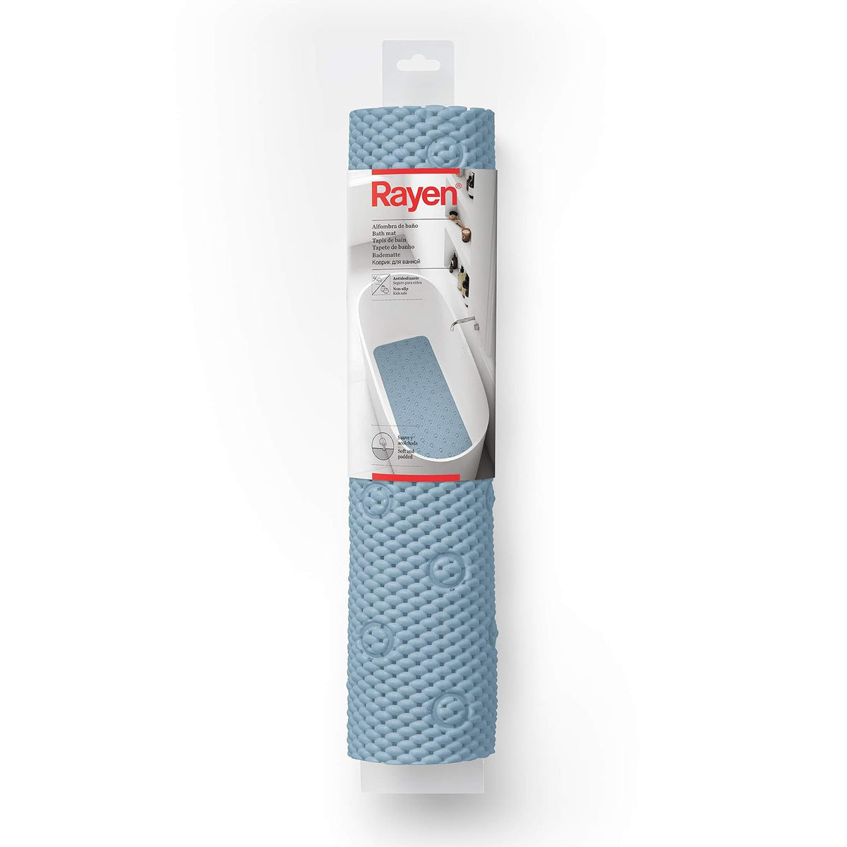 RAYEN | Alfombrilla de Baño | 45 x 91 cm | Uso en Baño y Regadera | Textil | Antideslizante y Absorbente | Color: Azul