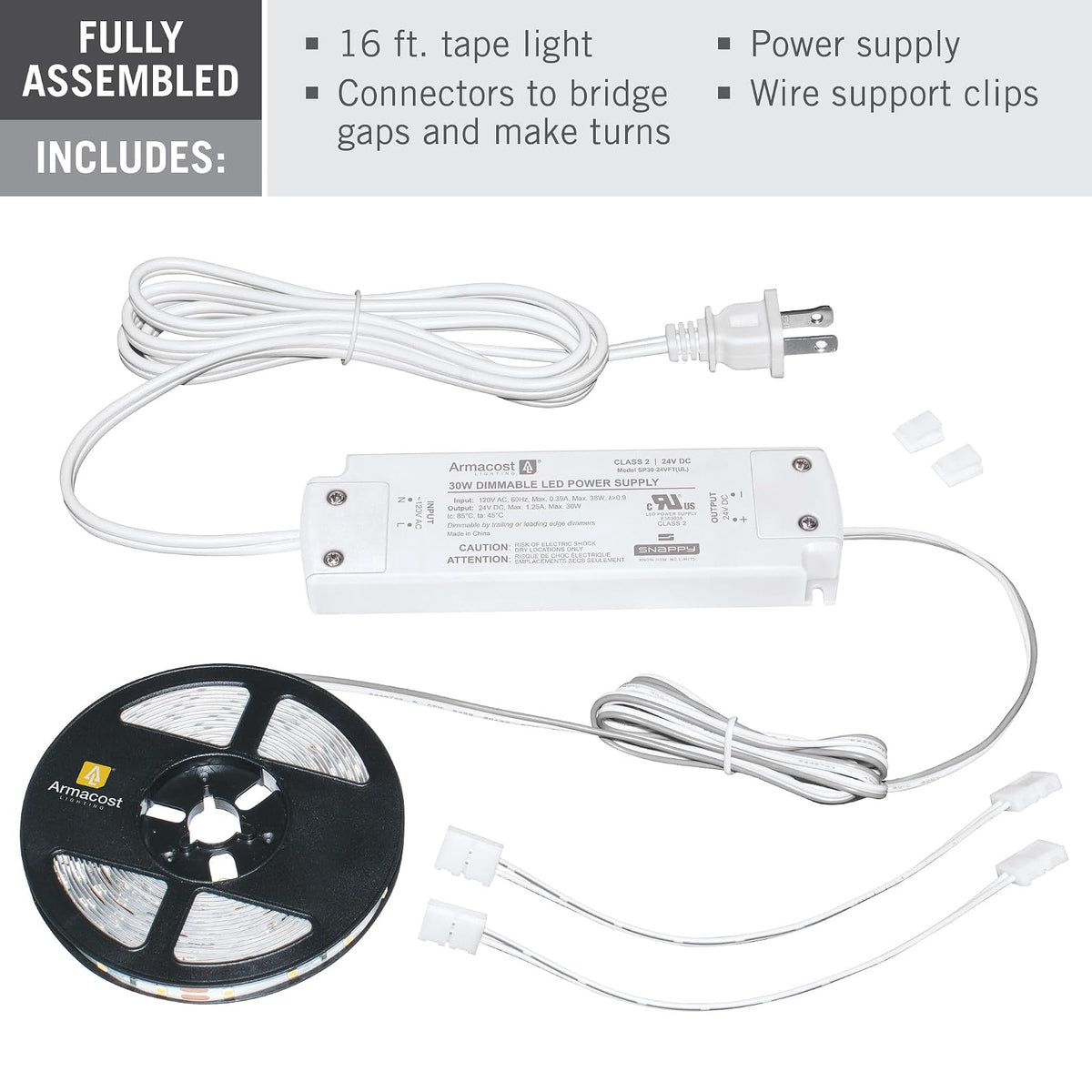 Armacost Lighting RibbonFlex Home 425502 - Kit de luces LED de color blanco brillante regulable, 4000 K (5 m), 16.5 pies, 425502