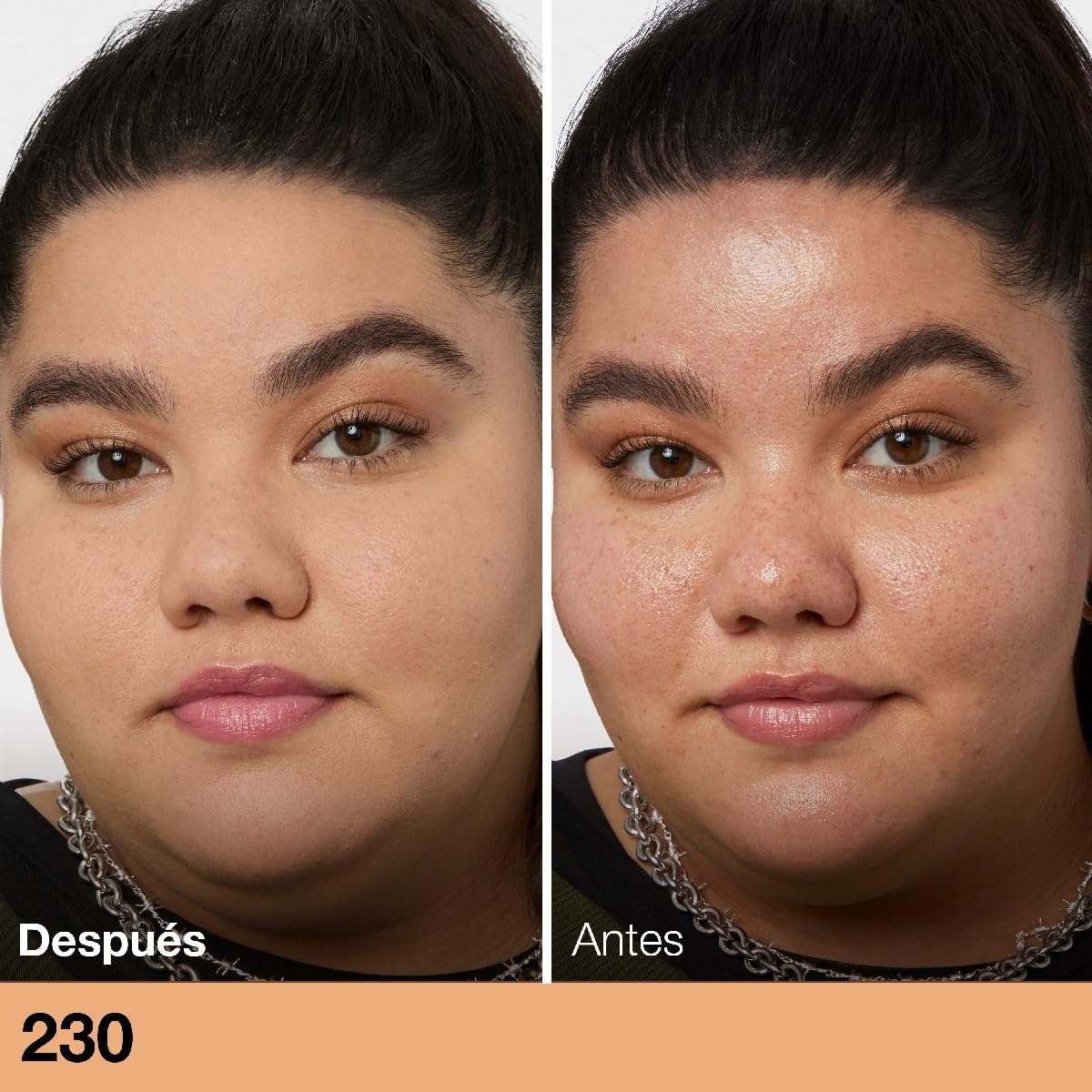 MAYBELLINE Base de Maquillaje Fit Me Matte + Poreless, Natural Buff 230, 30 ml, matifica y controla el brillo, se adapta al tono y la textura de la piel, tiene FPS 22, piel sin poros