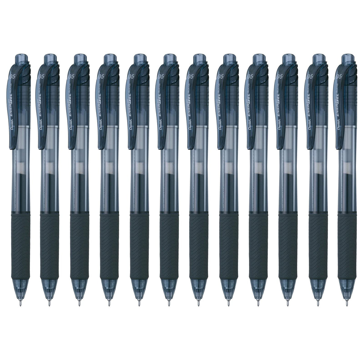 Pentel EnerGel-X Bolígrafo de Gel Punta de Aguja 0.5 mm, Paquete de 8 - 12 Unidad (Paquete de 1) - Aguja de 0,5 mm - Negro