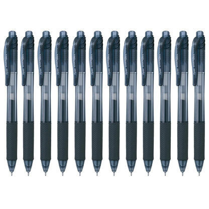 Pentel EnerGel-X Bolígrafo de Gel Punta de Aguja 0.5 mm, Paquete de 8 - 12 Unidad (Paquete de 1) - Aguja de 0,5 mm - Negro