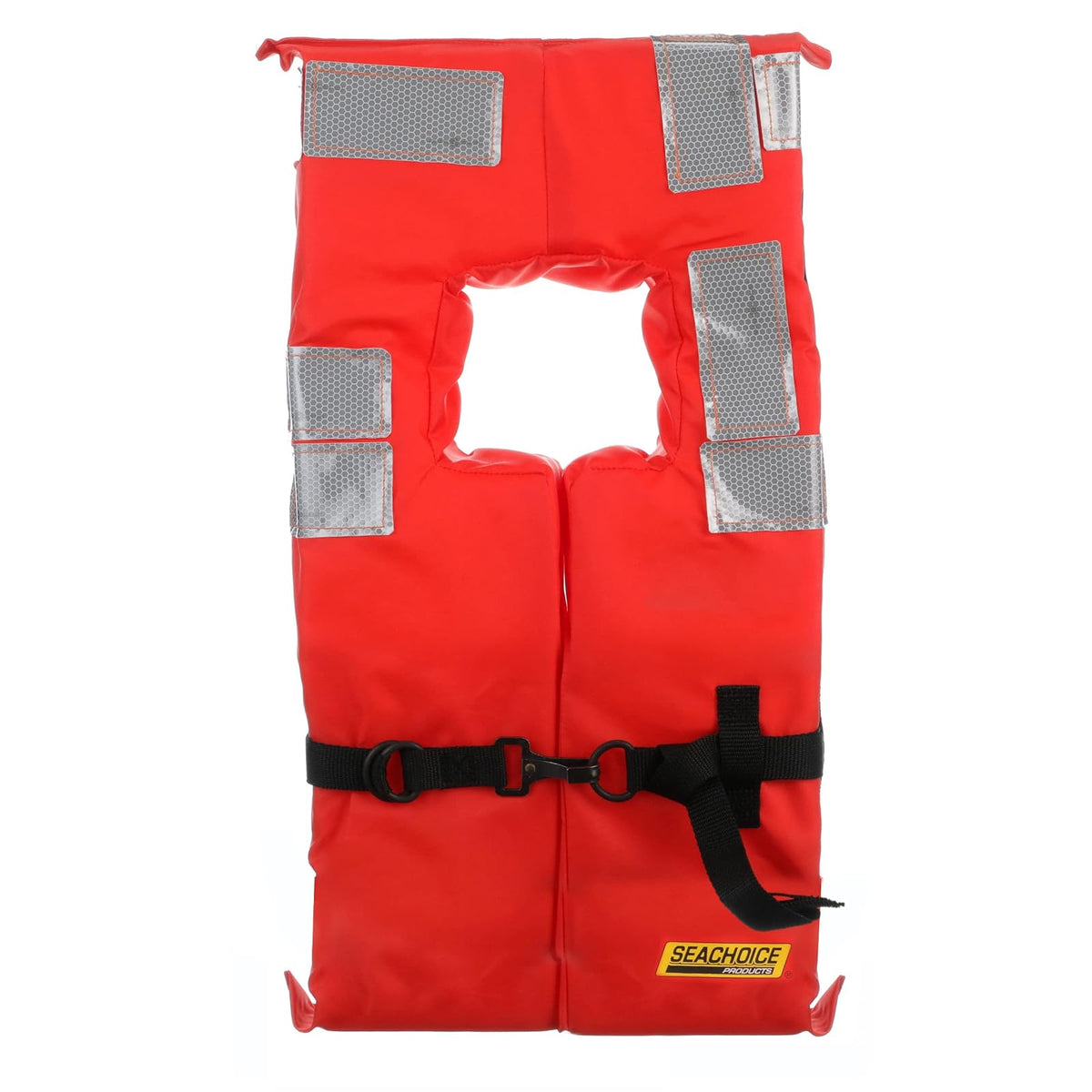 SEACHOICE Chaleco Comercial Offshore Tipo I, Naranja Fluorescente, Paneles Reflectantes