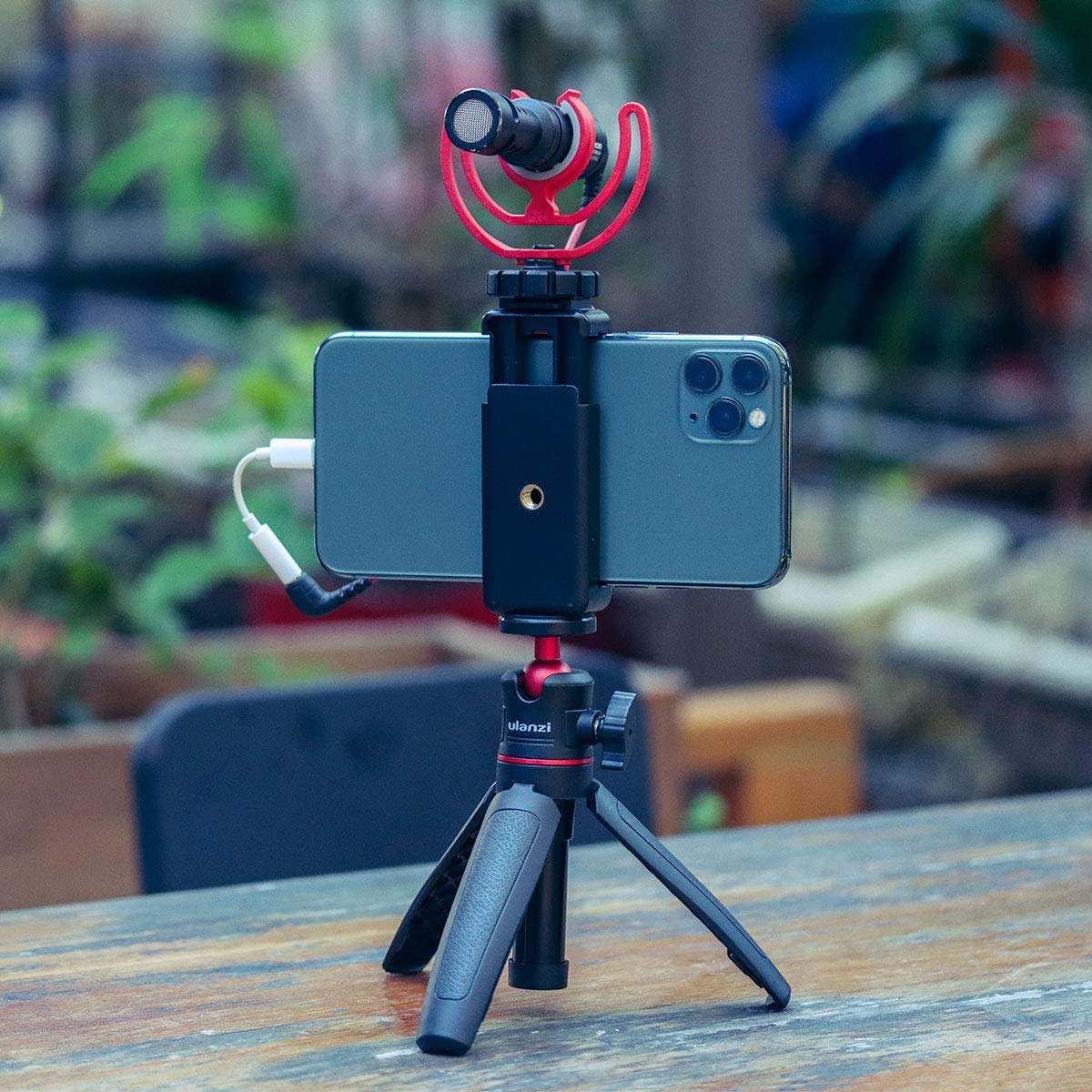 ULANZI MT-08 - Varilla de extensión para iPhone 11 Pro MAX Samsung Cámara Sony Canon Nikon Vlogging Smartphone teléfono Celular Negro/Rojo