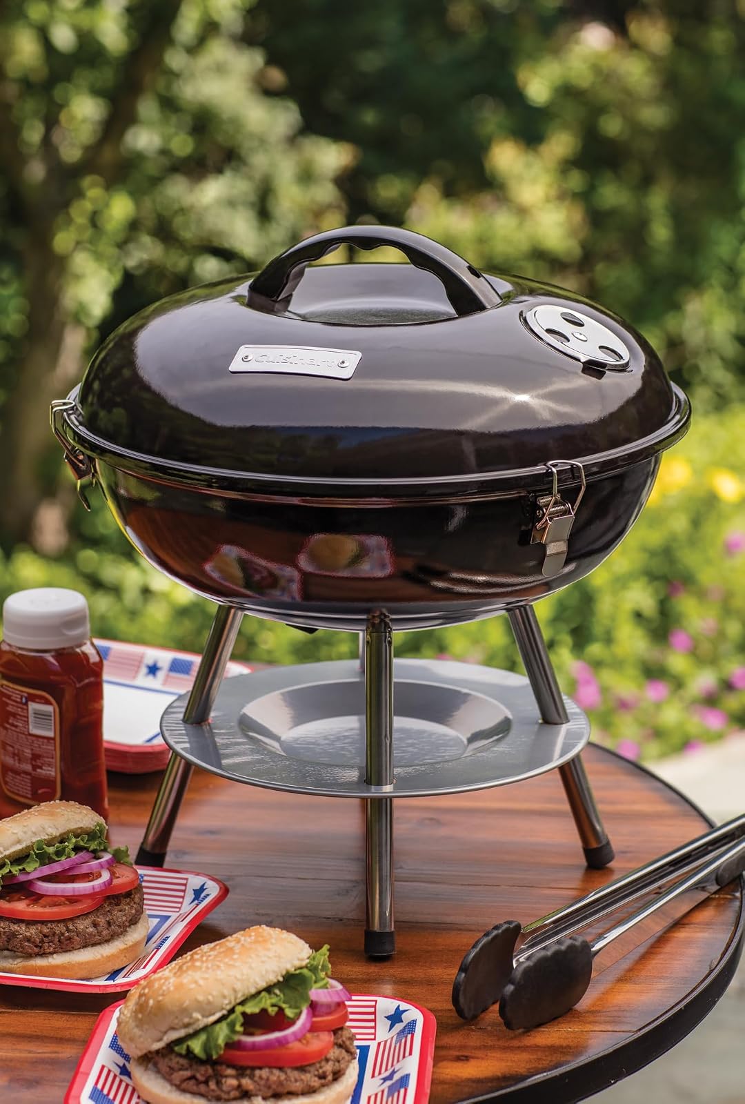 Cuisinart - Parrilla de carbón portátil CCG-190, 14 pulgadas, negra