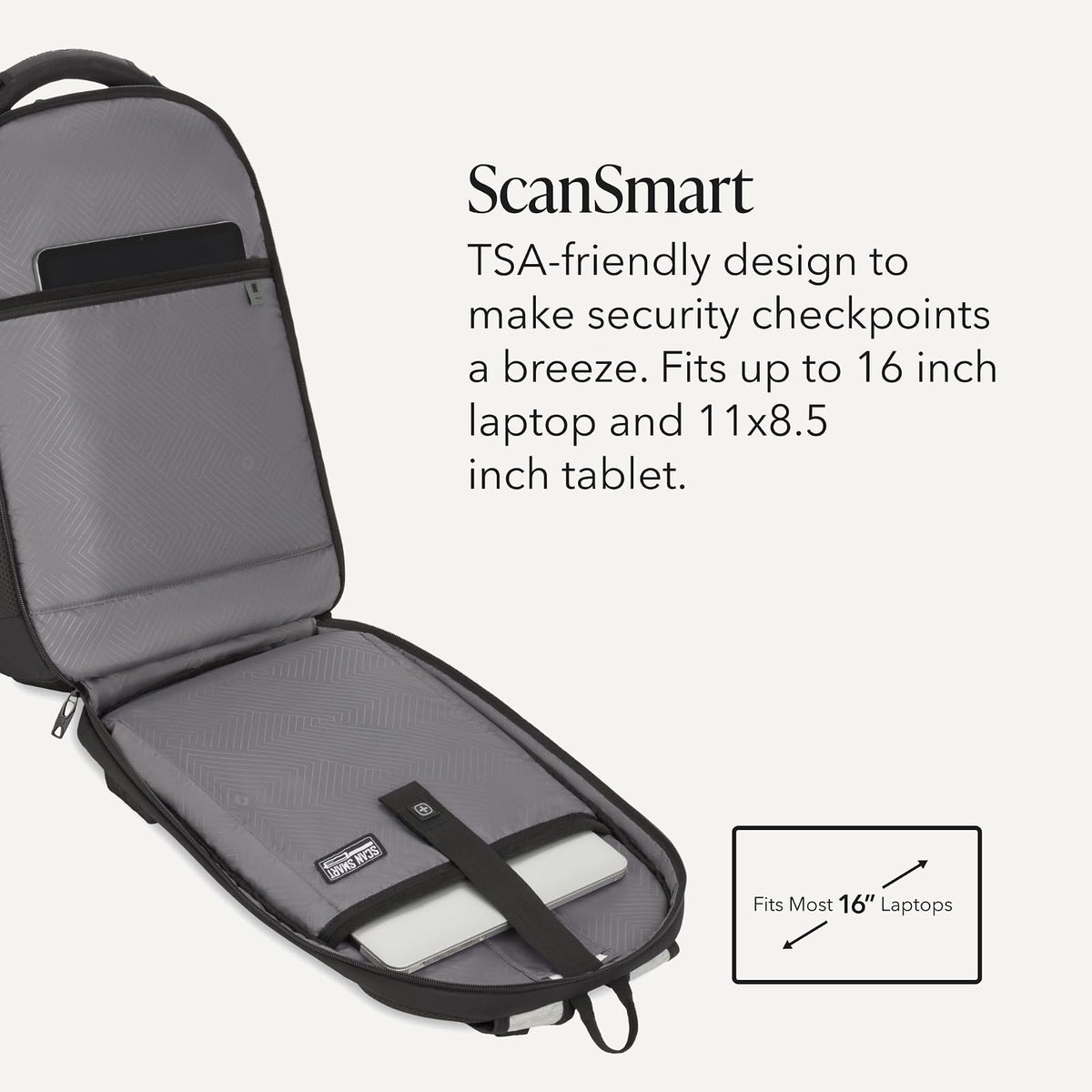 SwissGear Travel Tech Pro Scansmart Laptop Backpack Mochila para portátil Unisex adulto