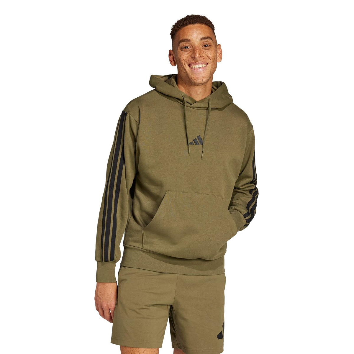 adidas Essentials 3-Stripes Fleece Hoodie Sudadera con Capucha Hombre