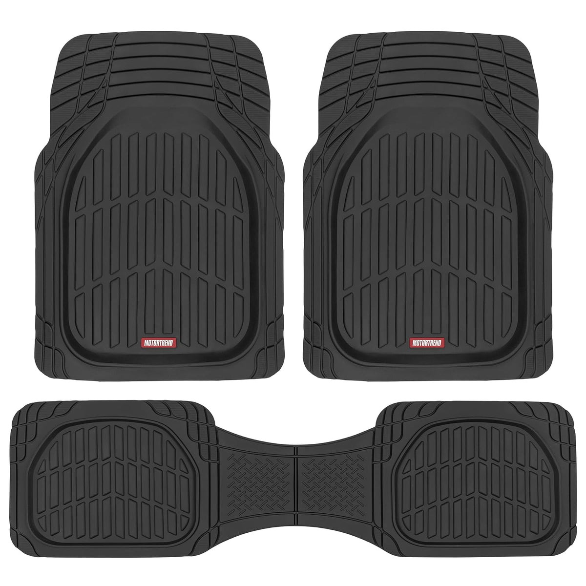 Motor Trend FlexTough Tapetes de Goma para Auto, SUV, Camioneta y Van - Negro