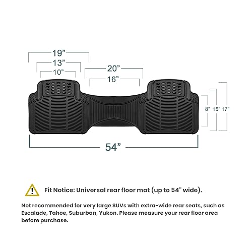 FH Group F11306GRAYREAR-AVC Alfombrillas de Goma Resistentes Juego Trasero de Ajuste Universal a Prueba de Clima, Gris