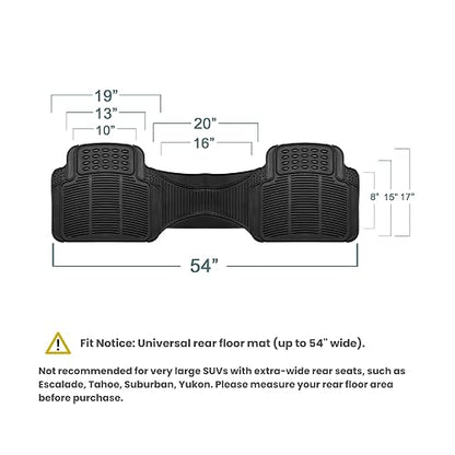 FH Group F11306GRAYREAR-AVC Alfombrillas de Goma Resistentes Juego Trasero de Ajuste Universal a Prueba de Clima, Gris