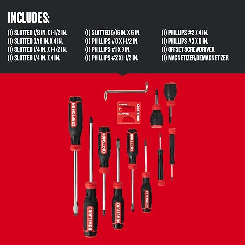 CRAFTSMAN - Juego de destornilladores, bi-material, 12 piezas (CMHT65071N)