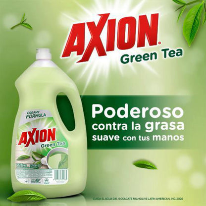 Axion Lavatrastes Líquido Cuidado de Manos Green Tea 2.8 Lt | Poderoso Arrancagrasa, Suave con tus Manos, Tu Aliado en el Cuidado de Manos con Colágeno, Suavidad que se Siente