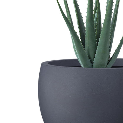 Kante - Maceta Redonda de hormigón de 15.7 Pulgadas de diámetro, para Exteriores e Interiores, con Orificio de Drenaje y tapón de Goma para jardín, Patio, balcón, hogar, carbón