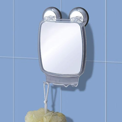 Noveltia HB-5669 Espejo de Succión para Baño, Plástico Cromado, 14 x 22 x 6 cm
