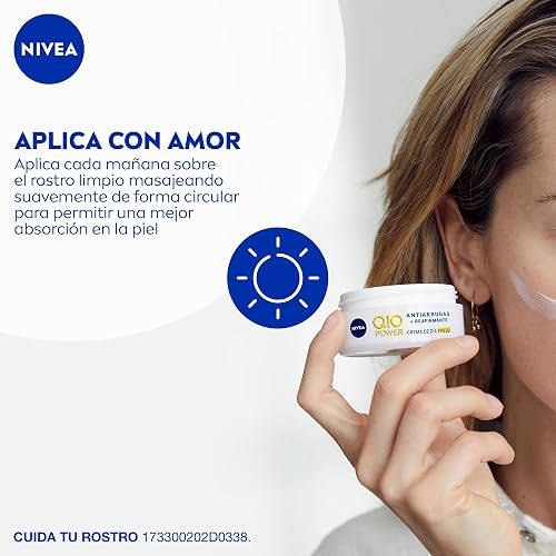 NIVEA Crema Facial Reafirmante Q10 (50 ml), Tratamiento Antiarrugas de Día Fps 30 ayuda a la generación de Colágeno en la piel y reducir las líneas de expresión, Todo Tipo de Piel