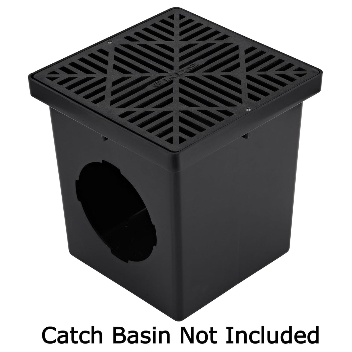 NDS 1211G* Rejilla de Drenaje Cuadrada para Lavabo de Captura, diseño de Diamante, se Adapta a Drenaje de Lavabo de 12 Pulgadas, elevadores y Adaptador de Perfil bajo, 12 Pulgadas, plástico, Negro