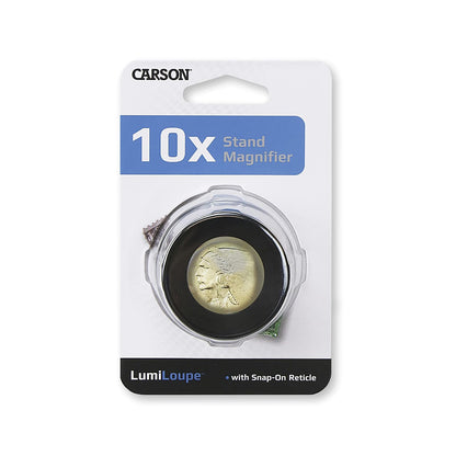 Carson LumiLoupe 10X Power Stand Magnifier With Dual Lens (LL-20)