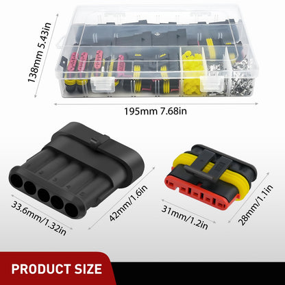 Nilight 50117E 220 Conectores Eléctricos de 5 Pines, Macho/Hembra, Impermeable, Juego de 10 | Conectores de alambre impermeables 5 vías Automotive Connect Set para automóvil, camión, motocicleta, barco marino, 10 juegos