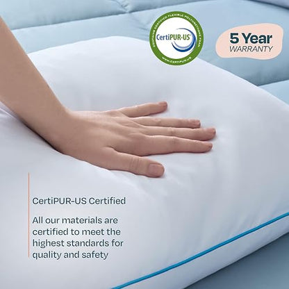 Linenspa - Almohadas 2 Pack Tamaño Queen - Memory Foam con Gel Refrescante en Trozos - Se Moldea a tu Gusto - Ideal para Dormir de Lado, Boca Arriba o Boca Abajo
