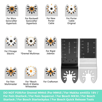 Protoiya - 87 cuchillas oscilantes para herramientas de madera, metal, plástico, de liberación rápida, multiherramienta oscilante, accesorios con papel de lija compatible con Dewalt, Milwaukee,